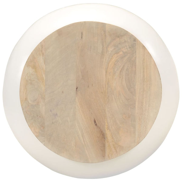 Mesa de centro 51x51x27 cm madeira de mangueira maciça branco