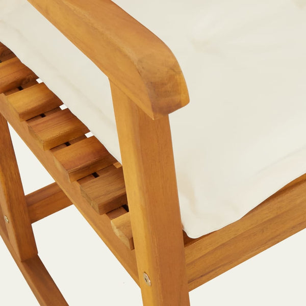 Cadeira de baloiço com almofadões acácia maciça