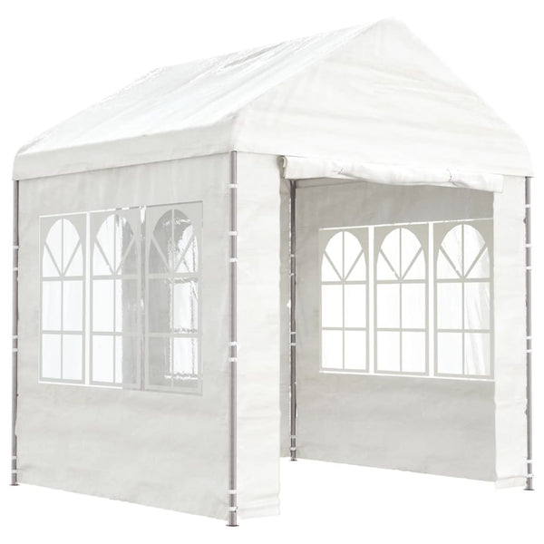 Gazebo com telhado 2,28x2,23x2,69 m polietileno branco