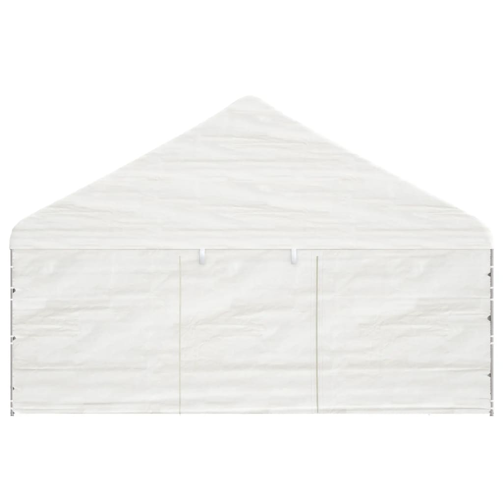 Gazebo com telhado 5,88x2,23x3,75 m polietileno branco