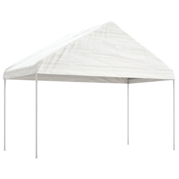 vidaXL Gazebo com telhado 4,08x2,23x3,22 m polietileno branco