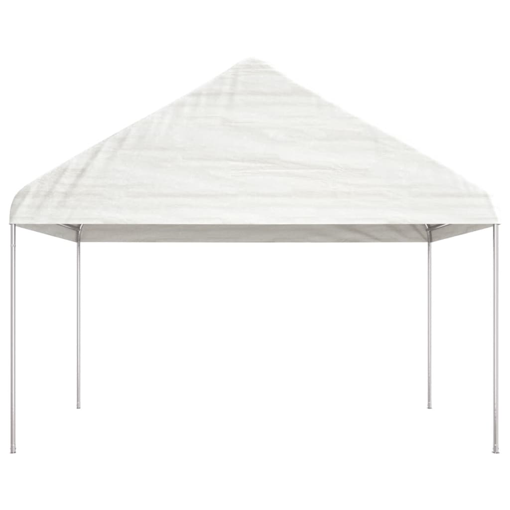 vidaXL Gazebo com telhado 4,08x2,23x3,22 m polietileno branco