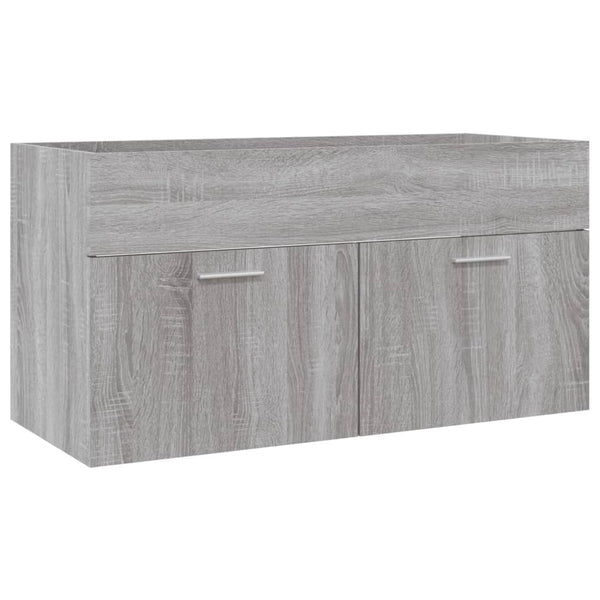 Conjunto de mueble para WC 2 piezas de madera gris Sonoma.