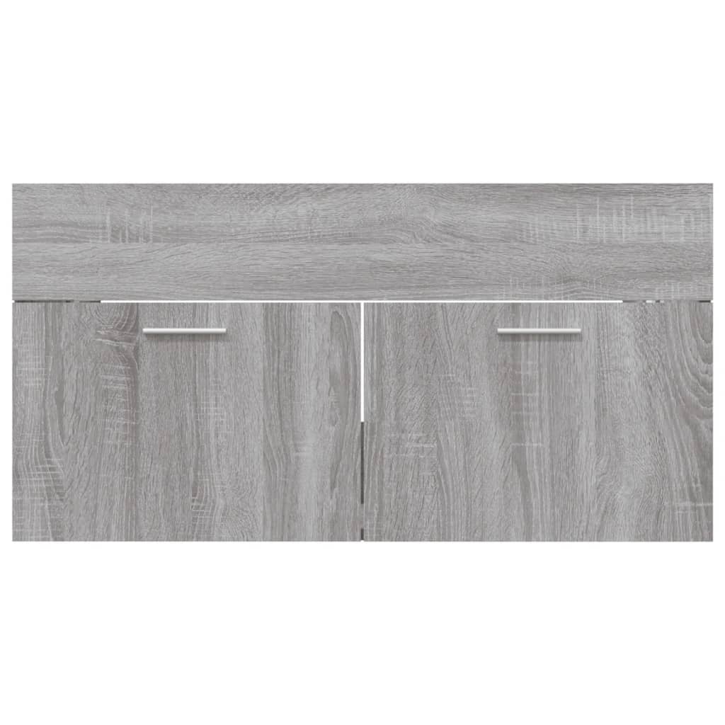 Conjunto de mueble para WC 2 piezas de madera gris Sonoma.