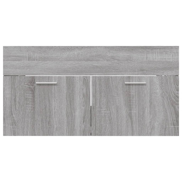 Conjunto de mueble para WC 2 piezas de madera gris Sonoma.