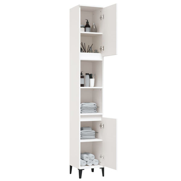 Bathroom cabinet 30x30x190 cm white wood