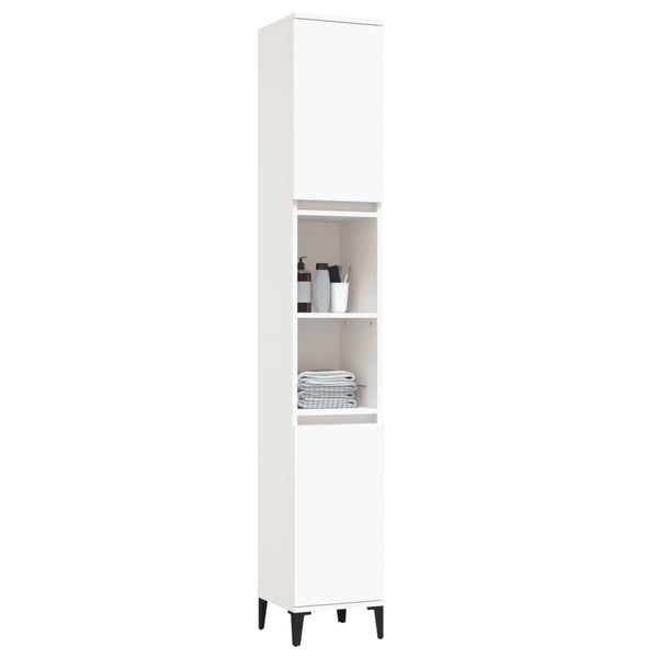 Mueble de baño 30x30x190 cm madera blanca