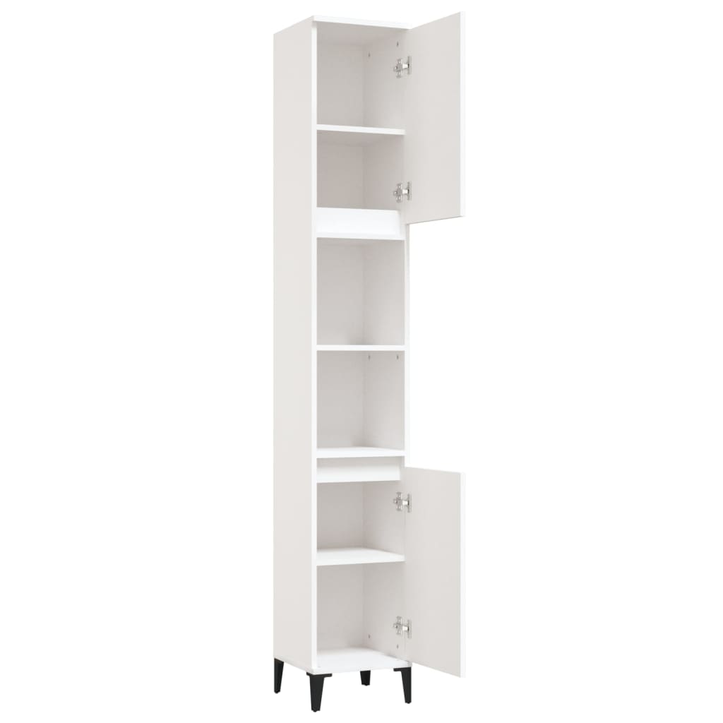 Bathroom cabinet 30x30x190 cm white wood