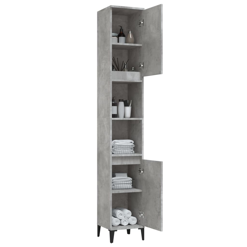 WC cabinet 30x30x190 cm cement gray wood-based