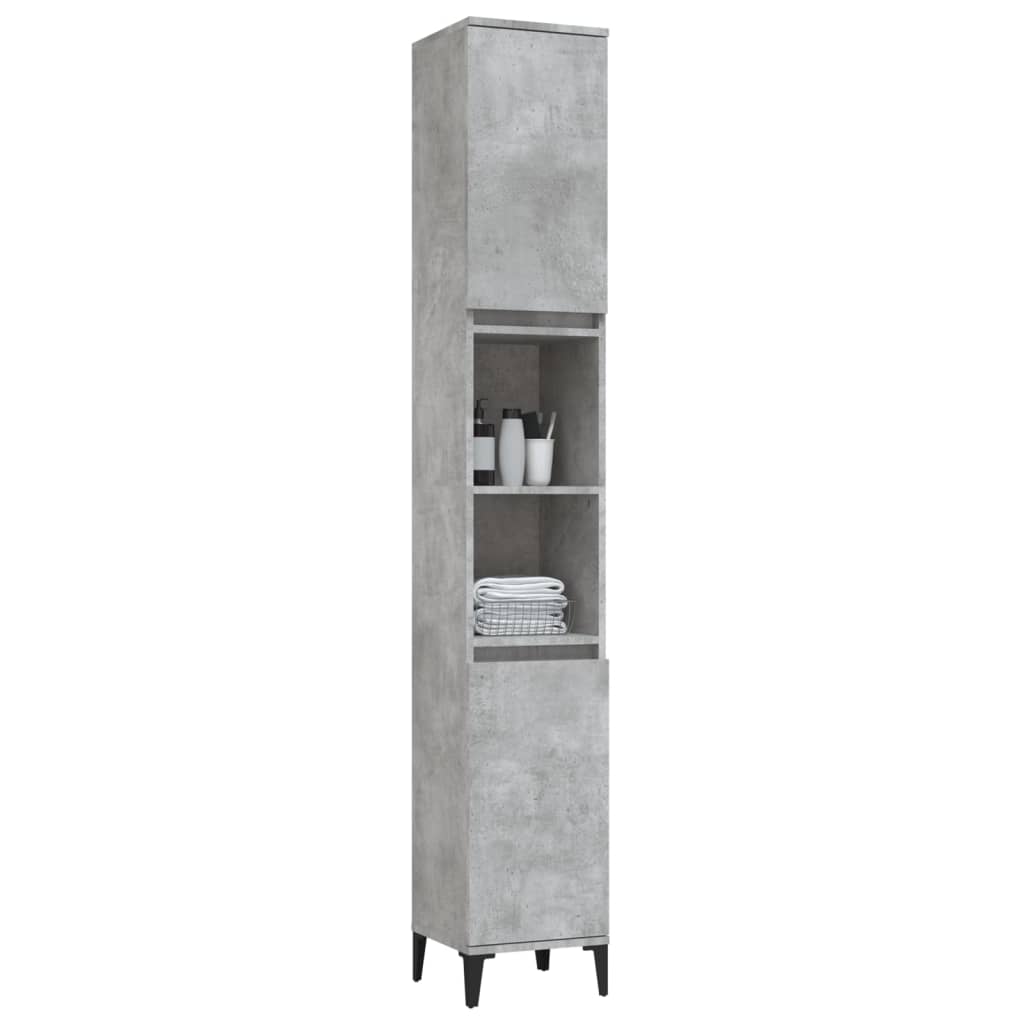 WC cabinet 30x30x190 cm cement gray wood-based