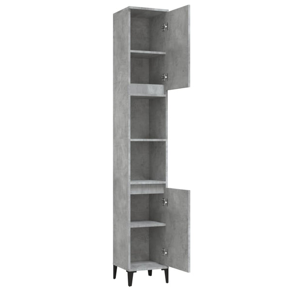 WC cabinet 30x30x190 cm cement gray wood-based