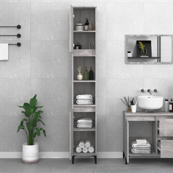 WC cabinet 30x30x190 cm made of sonoma gray wood
