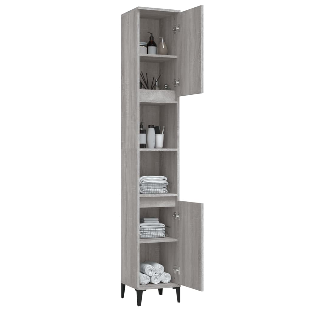 WC cabinet 30x30x190 cm made of sonoma gray wood