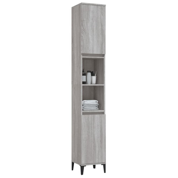 Mueble WC 30x30x190 cm fabricado en madera gris sonoma