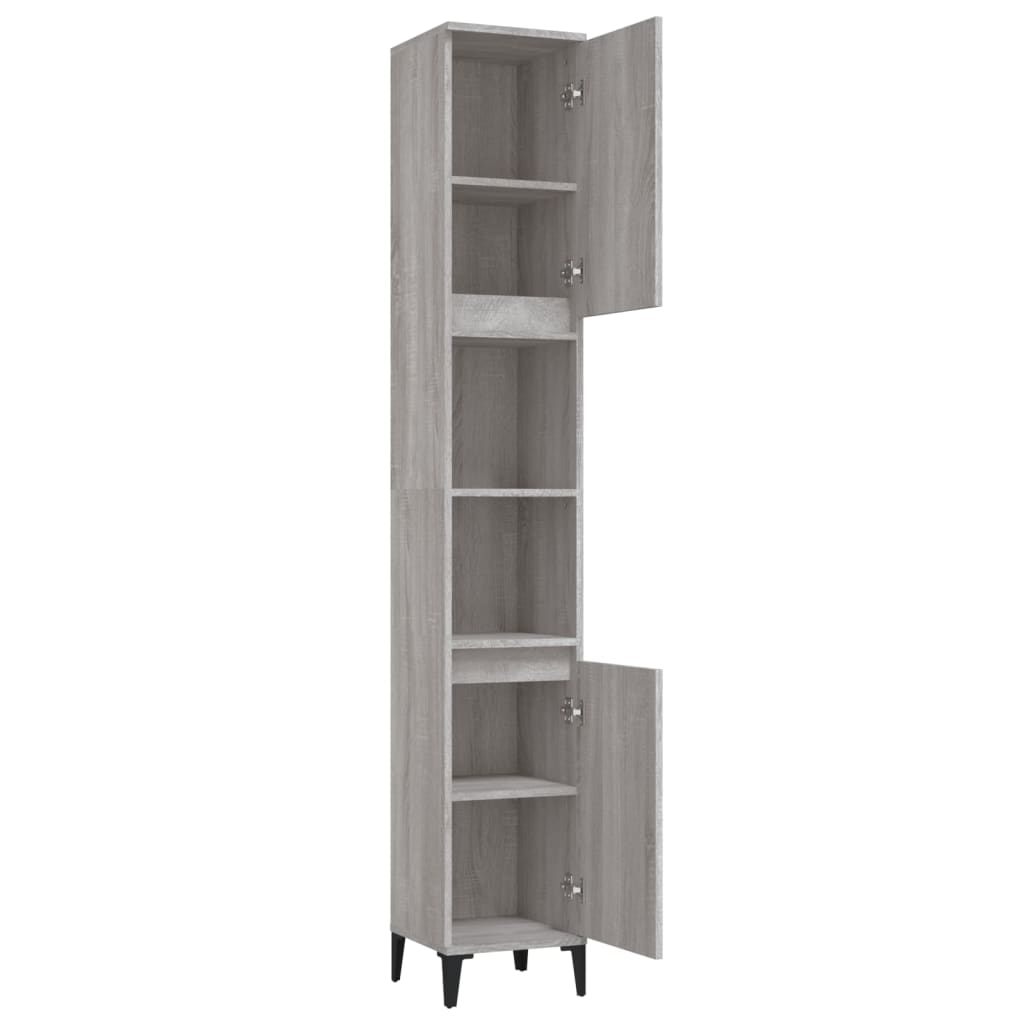 WC cabinet 30x30x190 cm made of sonoma gray wood