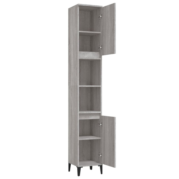 WC cabinet 30x30x190 cm made of sonoma gray wood