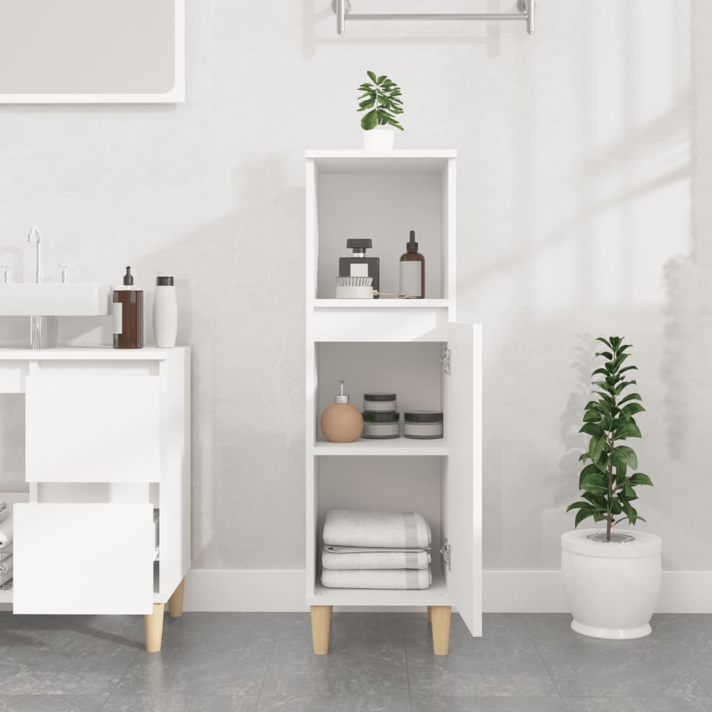 Bathroom cabinet 30x30x100 cm white wood