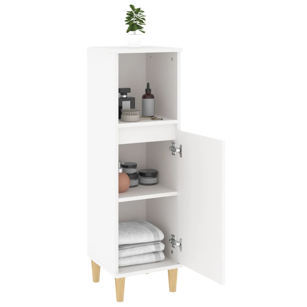 Bathroom cabinet 30x30x100 cm white wood