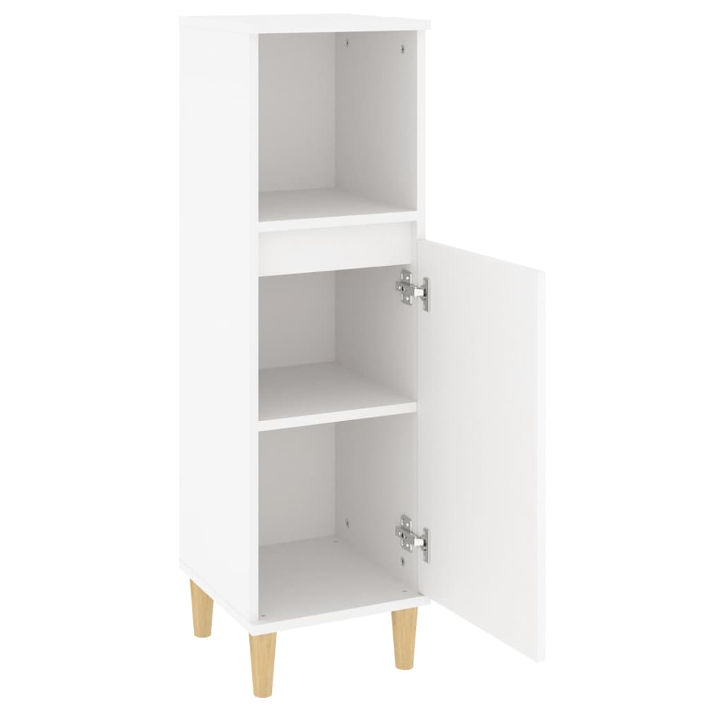 Bathroom cabinet 30x30x100 cm white wood