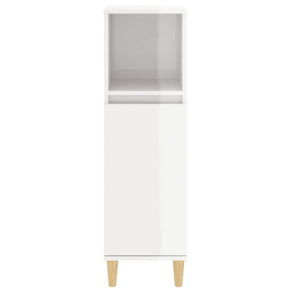 WC cabinet 30x30x100 cm glossy white wood-based