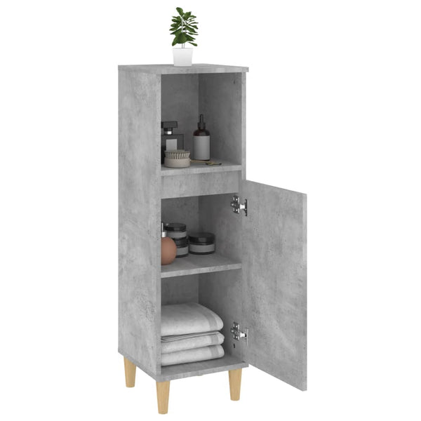 WC cabinet 30x30x100 cm cement gray wood-based