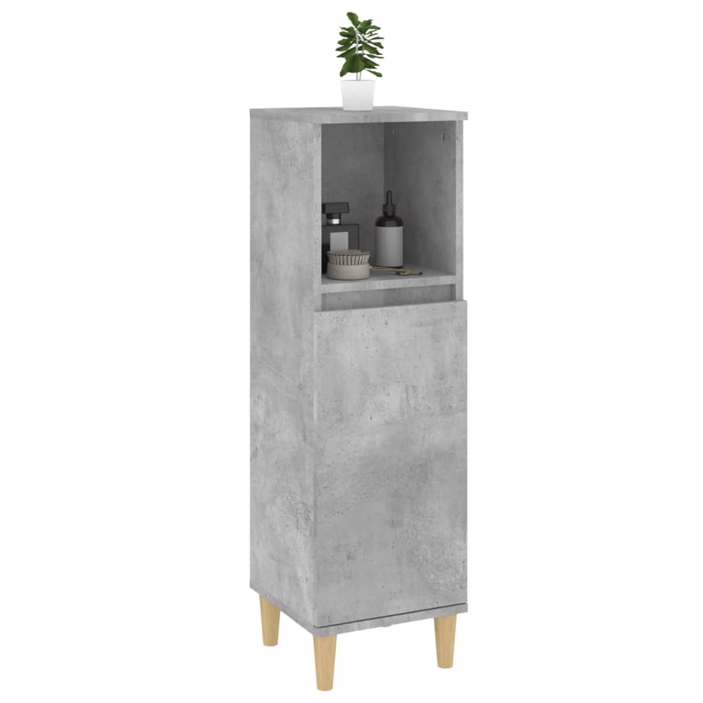 WC cabinet 30x30x100 cm cement gray wood-based