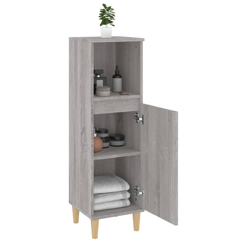 Mueble WC 30x30x100 cm fabricado en madera de sonoma gris