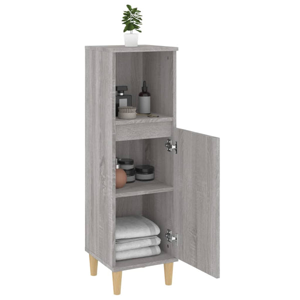 WC cabinet 30x30x100 cm made of gray sonoma wood