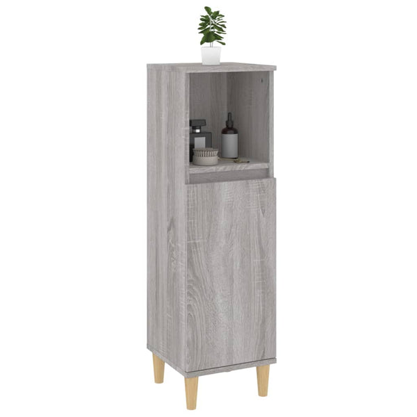 WC cabinet 30x30x100 cm made of gray sonoma wood