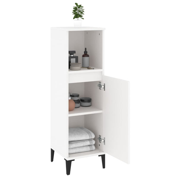 Bathroom cabinet 30x30x100 cm white wood