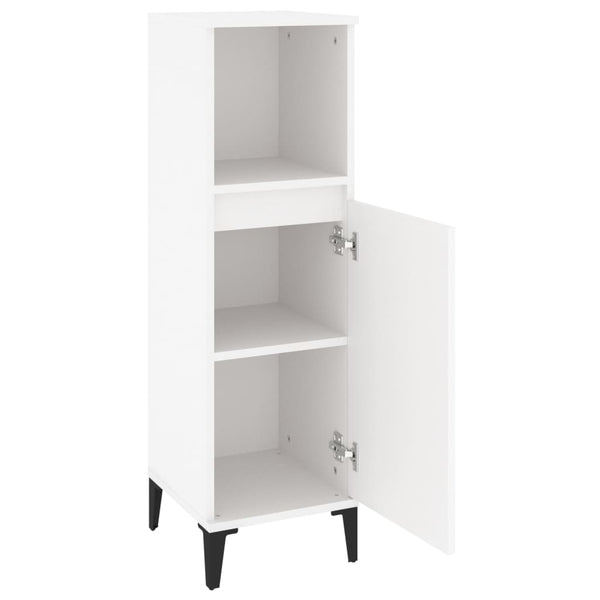 Bathroom cabinet 30x30x100 cm white wood