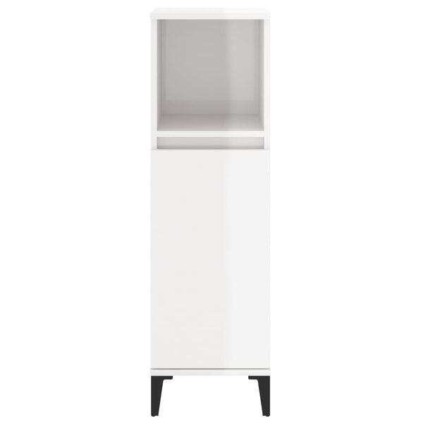 WC cabinet 30x30x100 cm glossy white wood-based