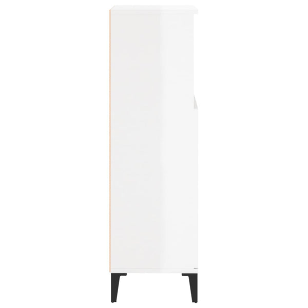 WC cabinet 30x30x100 cm glossy white wood-based