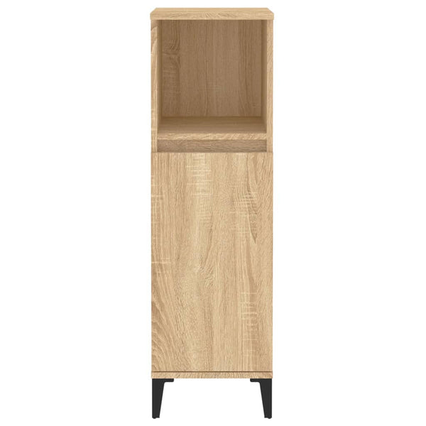 Mueble WC 30x30x100 cm fabricado en madera de roble sonoma