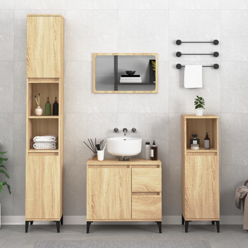 WC cabinet 30x30x100 cm made from sonoma oak wood