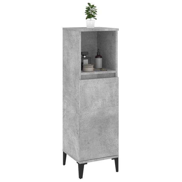 Mueble WC 30x30x100 cm base madera gris cemento