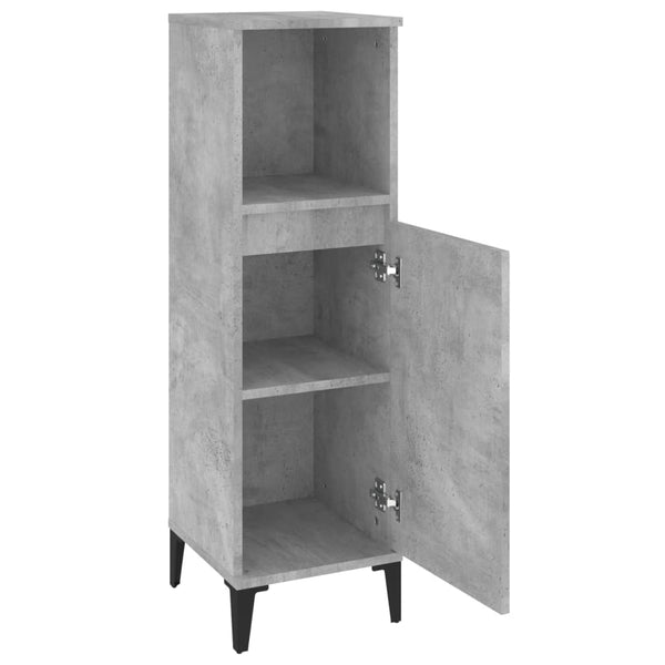 WC cabinet 30x30x100 cm cement gray wood-based