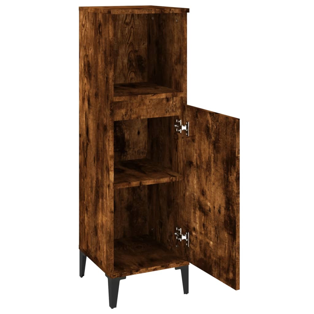 WC cabinet 30x30x100 cm smoked oak wood-based