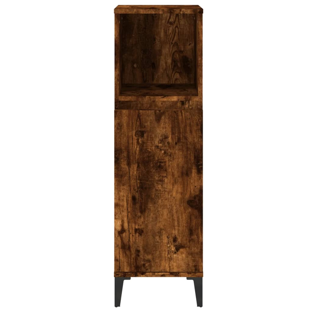 Mueble WC 30x30x100 cm base madera roble ahumado