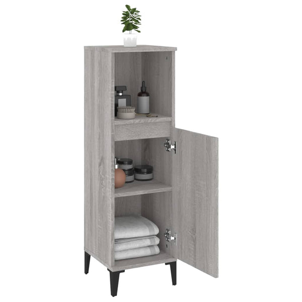 WC cabinet 30x30x100 cm made of gray sonoma wood