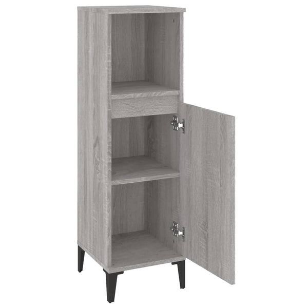 WC cabinet 30x30x100 cm made of gray sonoma wood