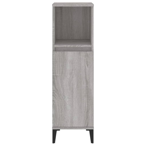 WC cabinet 30x30x100 cm made of gray sonoma wood