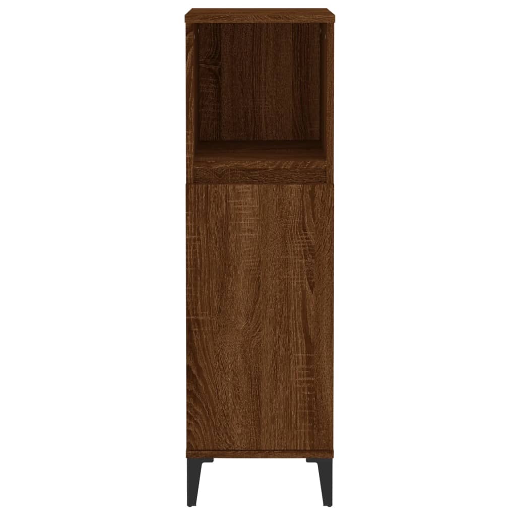 WC cabinet 30x30x100 cm made of brown oak wood