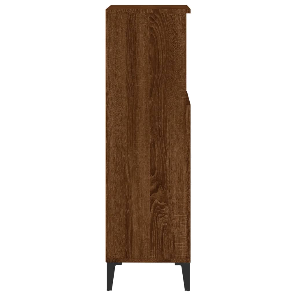 Armário WC 30x30x100 cm derivados de madeira carvalho castanho