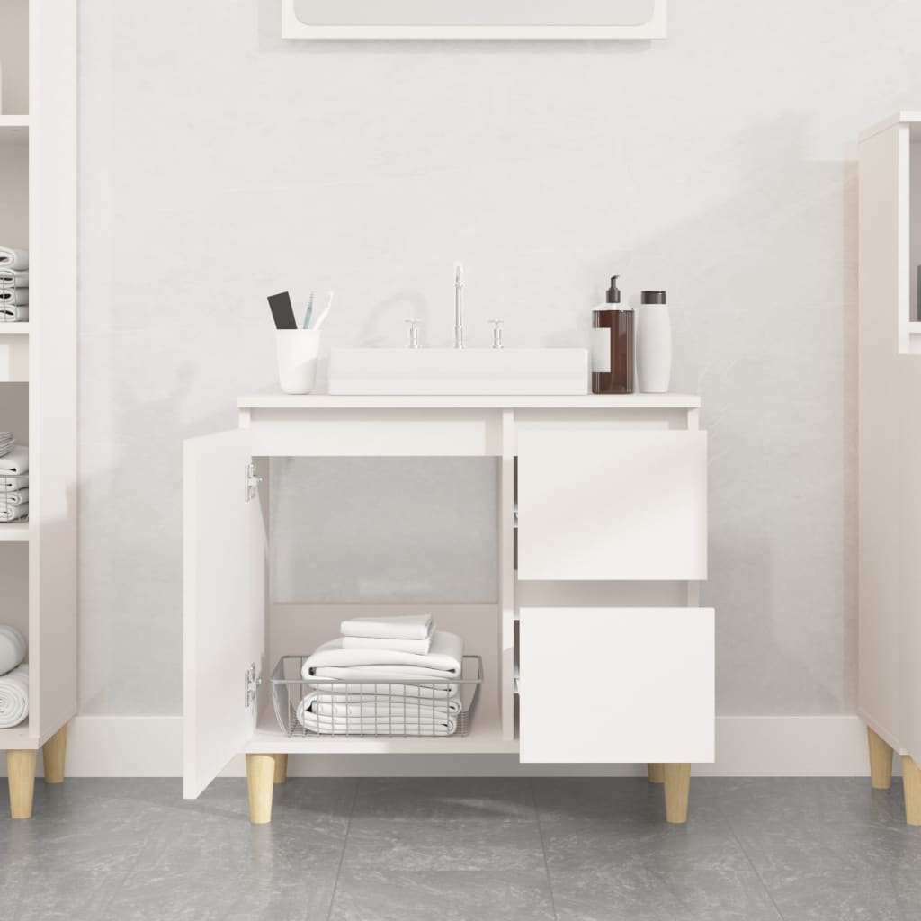 Mueble de baño 65x33x60cm madera blanca