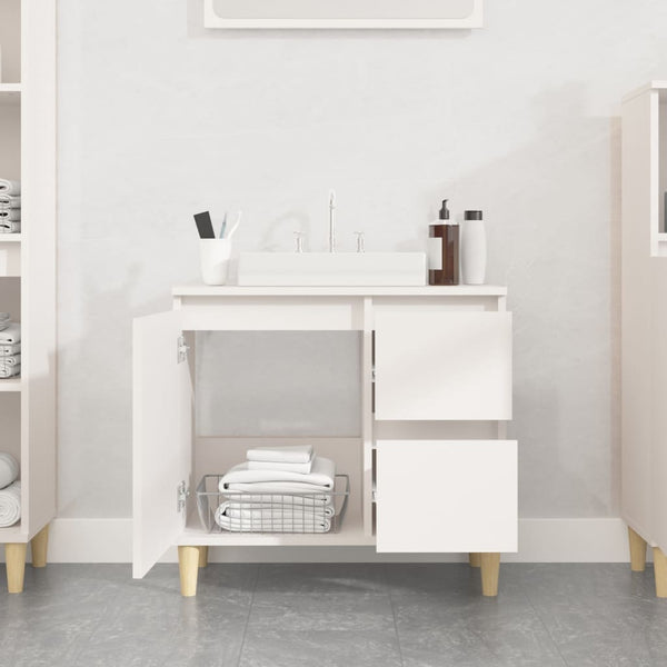 Bathroom cabinet 65x33x60cm white wood