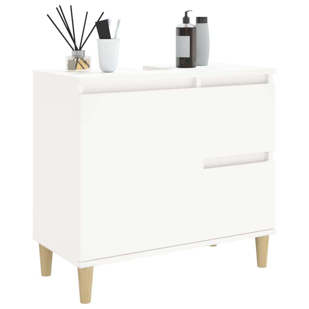 Bathroom cabinet 65x33x60cm white wood