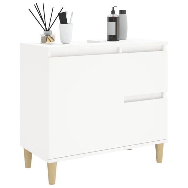 Bathroom cabinet 65x33x60cm white wood