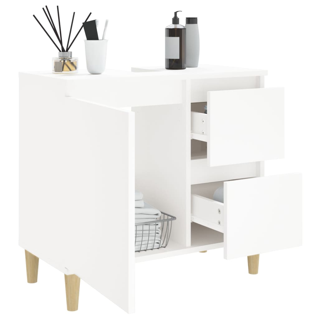 Bathroom cabinet 65x33x60cm white wood