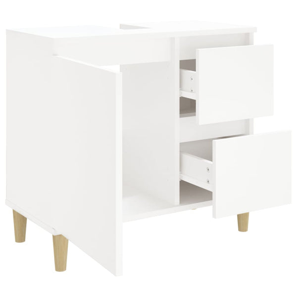 Bathroom cabinet 65x33x60cm white wood